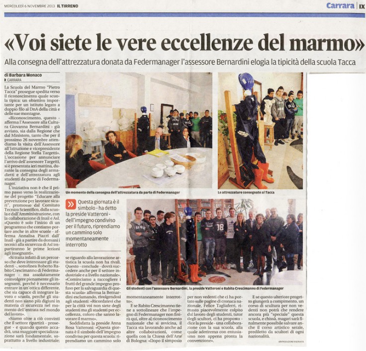 Fotocopia articolo di giornale