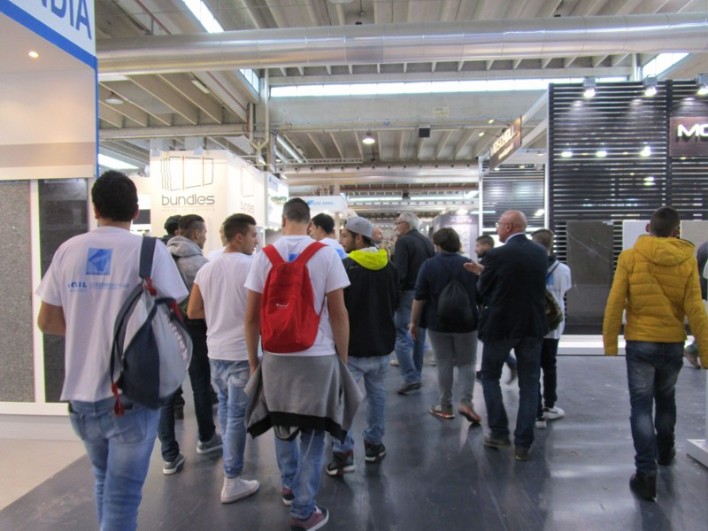 Fotografie di alcuni momenti della visita a Marmomac 2015