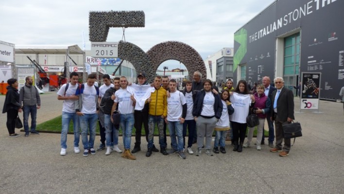 Fotografie di alcuni momenti della visita a Marmomac 2015